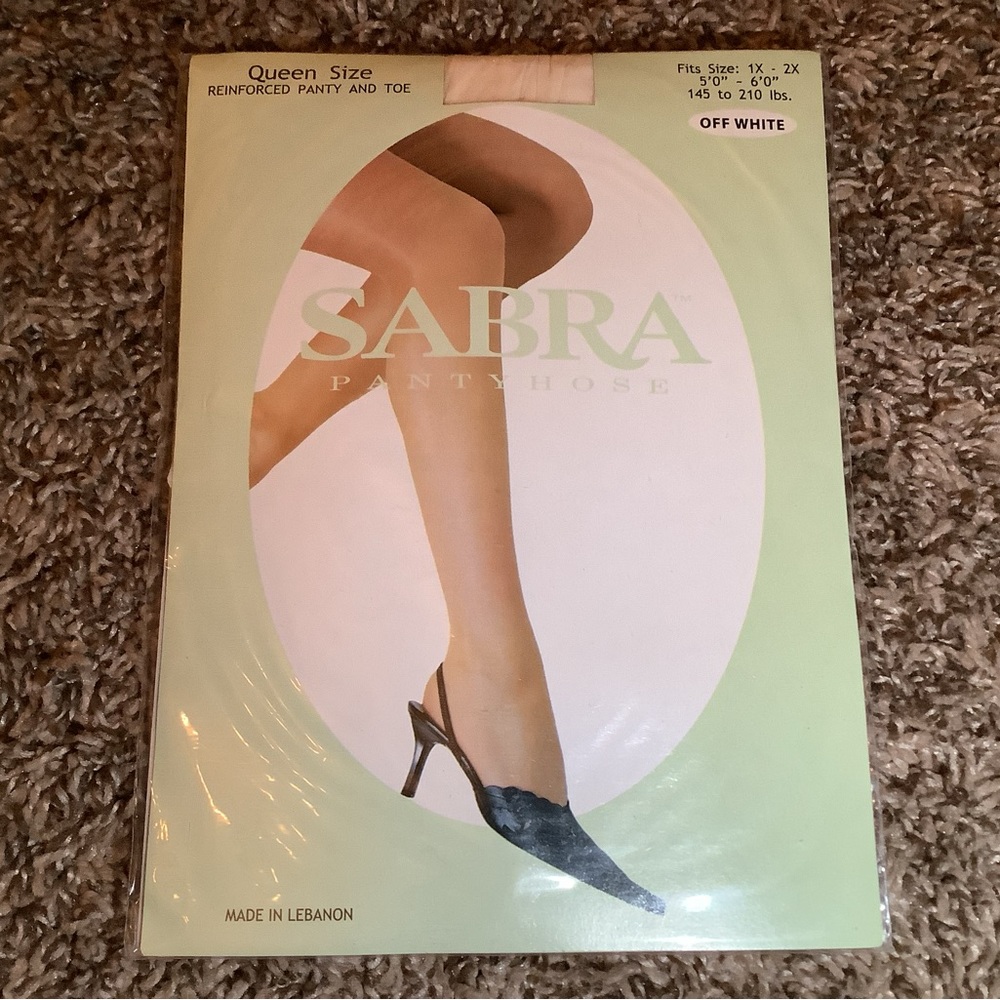 Sabra pantyhose, color off white, Queen size: 1X-2X